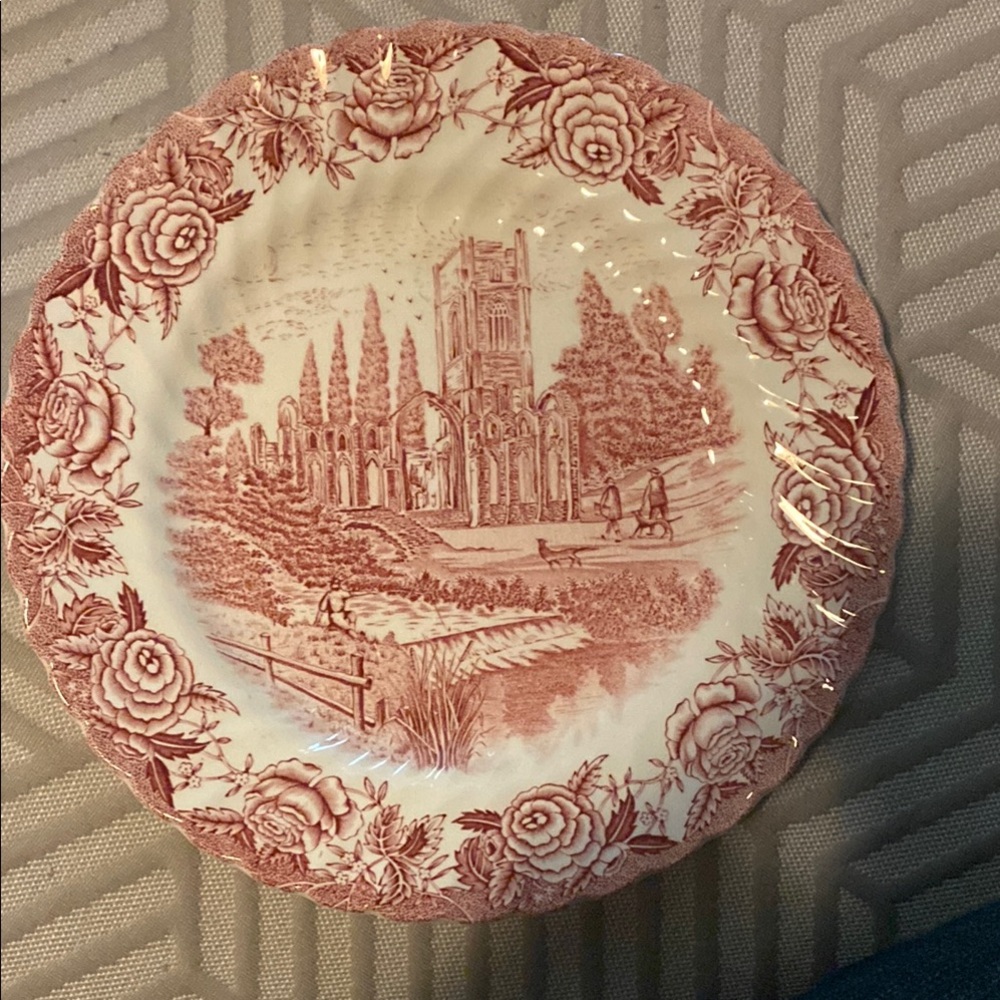 Vintage Pink Decorative Plate